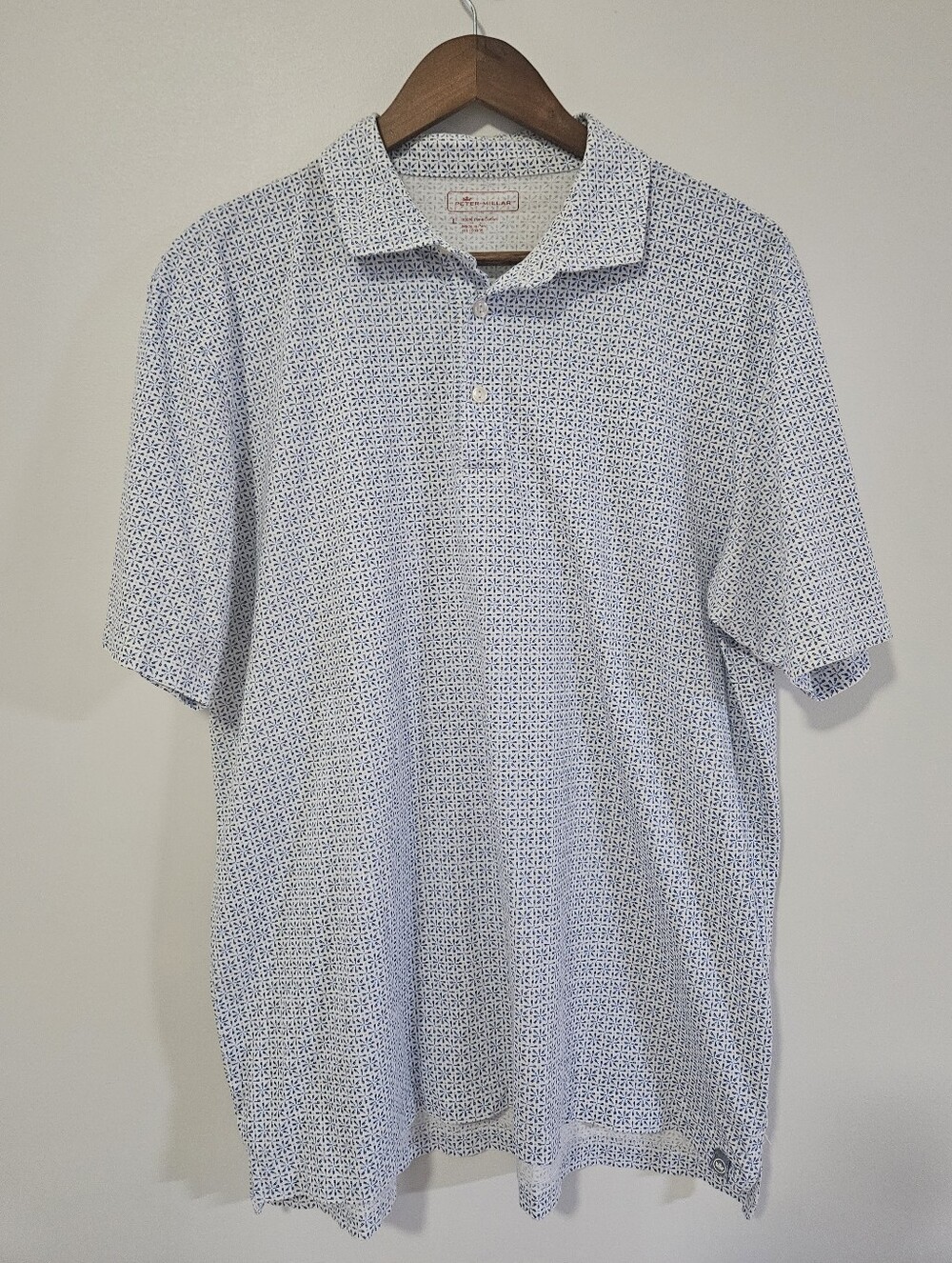 Mens Peter Millar Pima Cotton Seaside Wash Golf Polo Large